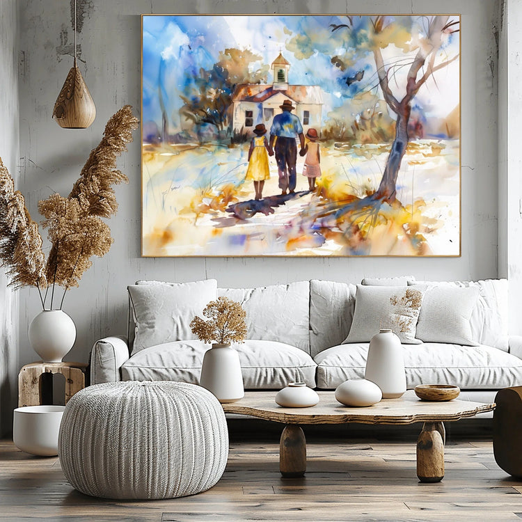 African American wall art for living room. Digital mockup.