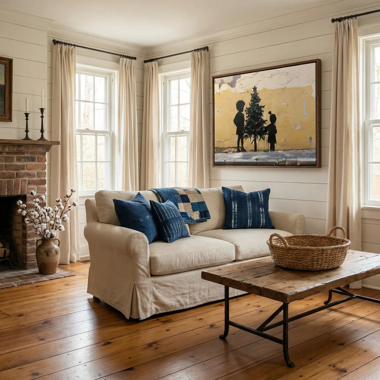 African American wall art for living room. Digital mockup.
