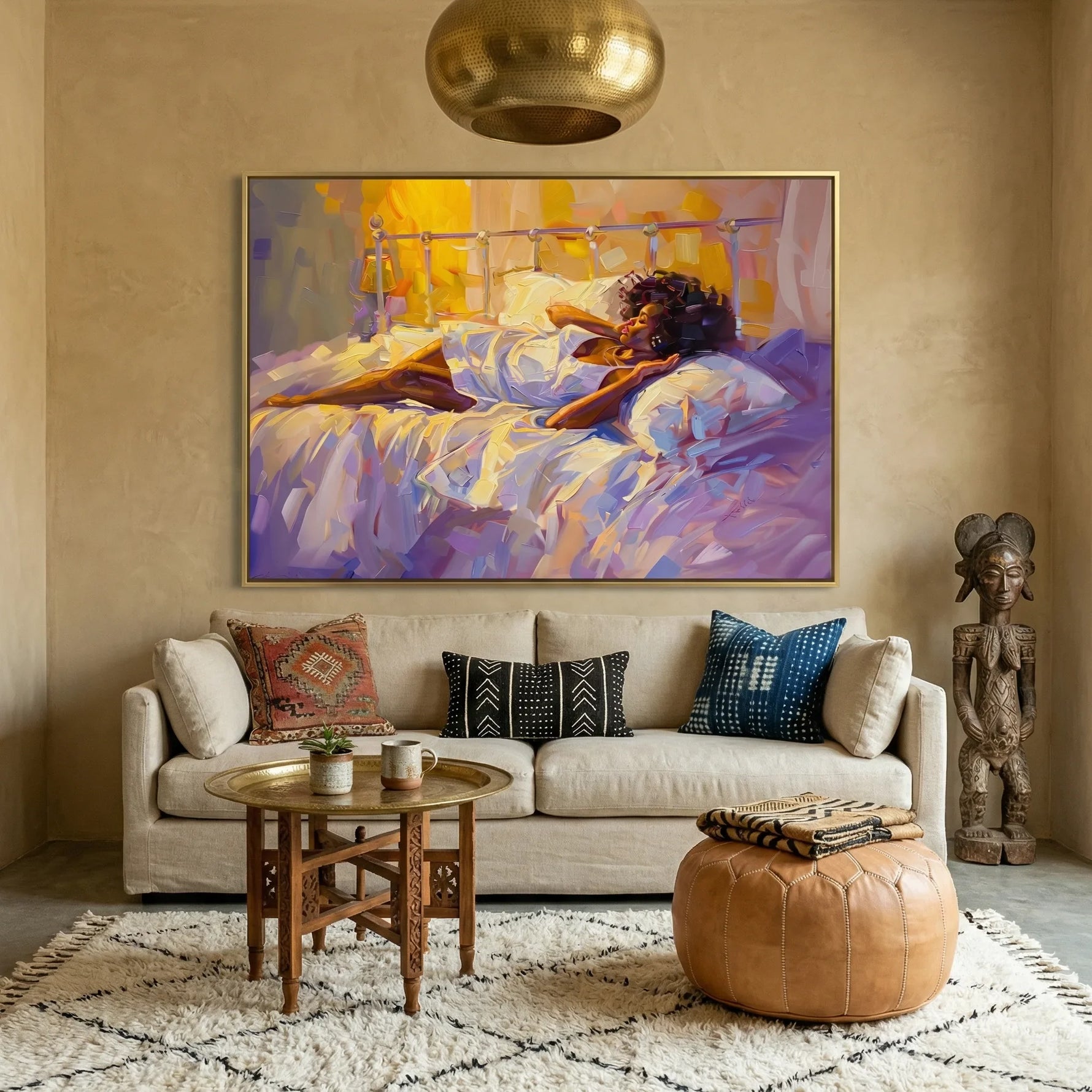 African American wall art for living room. Digital mockup.