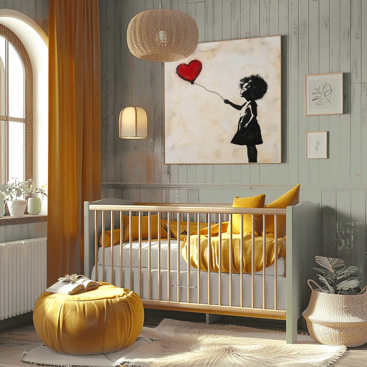 African American wall art for nursery. Digital mockup.