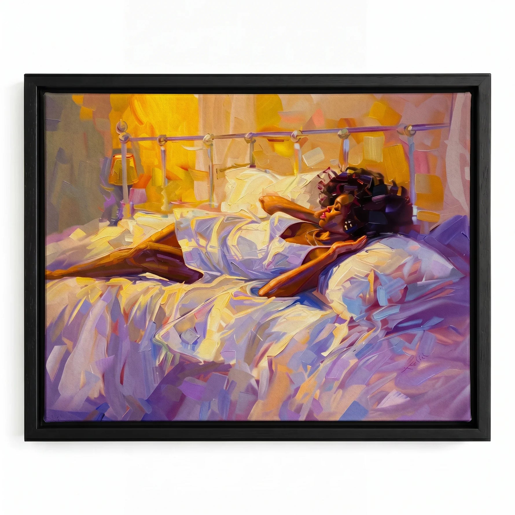 All That canvas in black floating frame, Modern Black art. Digital mockup.