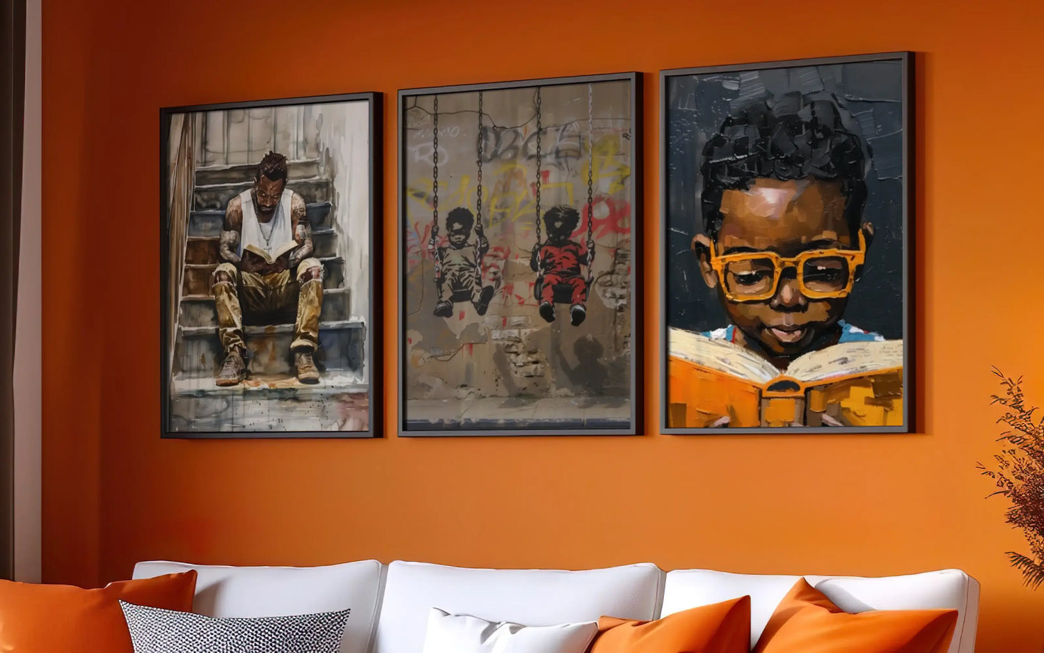 Afrocentric canvas wall art celebrating Black culture in a modern home