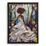 Quilted Soul canvas in black floating frame, Black excellence wall art. Digital mockup.