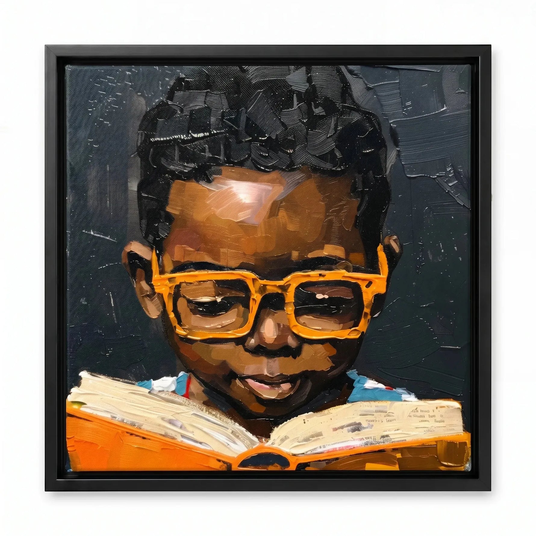 絵画 BLACK BOY Black Boy Joy Art - Black Boy Reading Art
